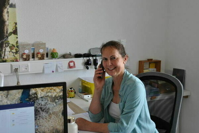 Frau am Schreibtisch Frau am Schreibtisch